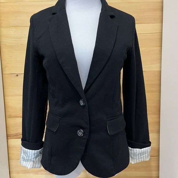 Jersey knit Blazer with faux suede elbow patches and silk lining Size M - Picture 2 of 7